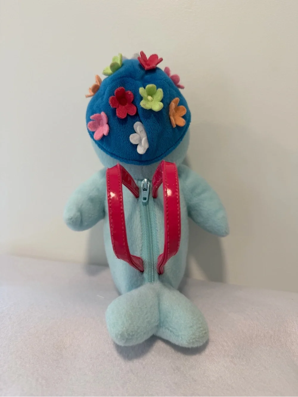 Gymboree Retired Swimming Seal Plush Purse Blue Floral Swim Cap Pink Straps Rare